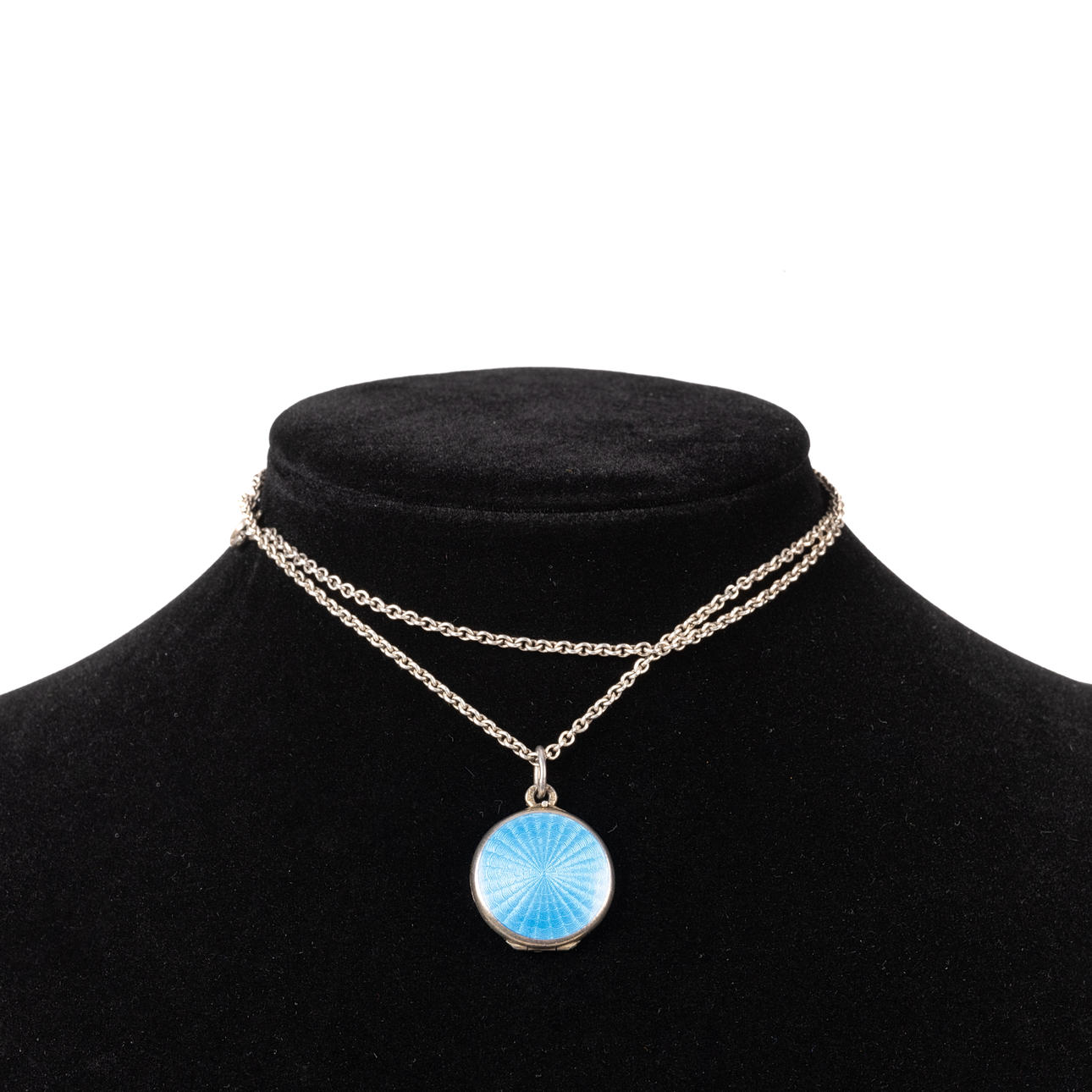 COLLIER, 2 st, Sterling silver, Emalj, Topaz.