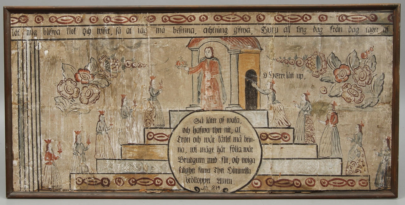 BONADSMÅLNING, religiöst motiv, allmoge, 17/1800-tal.