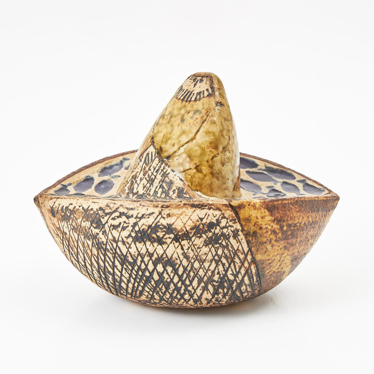 リサラーソン　漁師　Lisa Larson fisherman in boat LISA LARSON. Figurine, “Fisherman in boat”, glazed stoneware