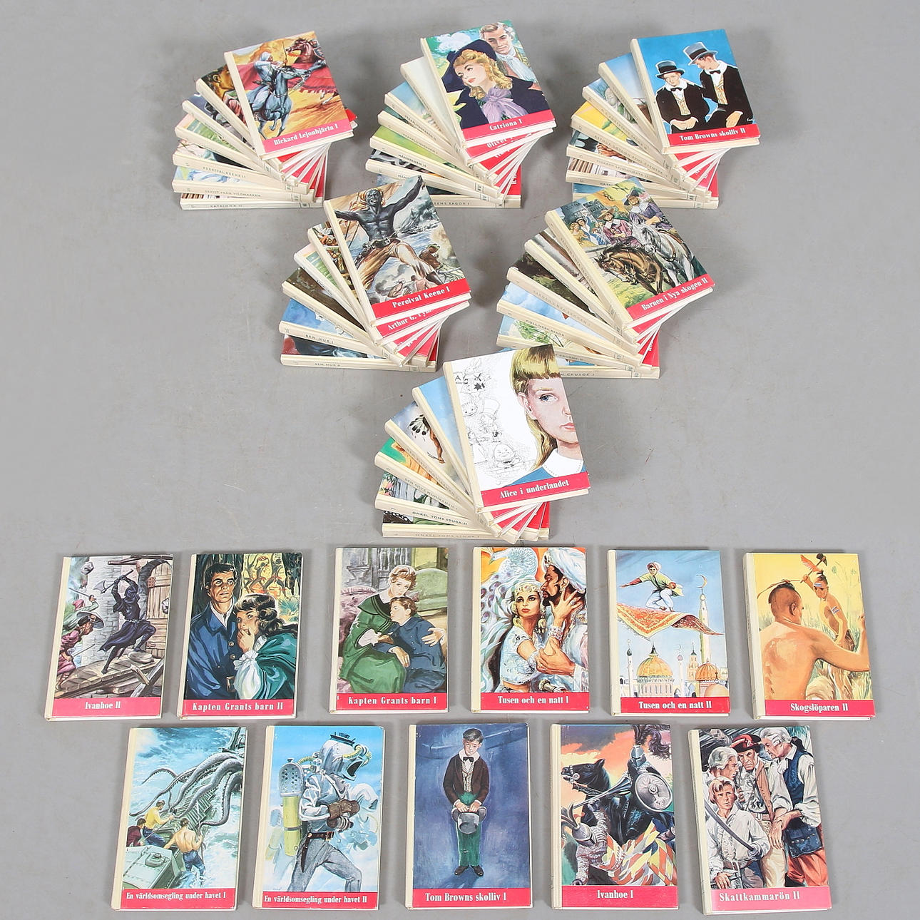 BÖCKER, 44 st. Klassiska Mästerverk. barn, äventyr. 1900-talets mitt.