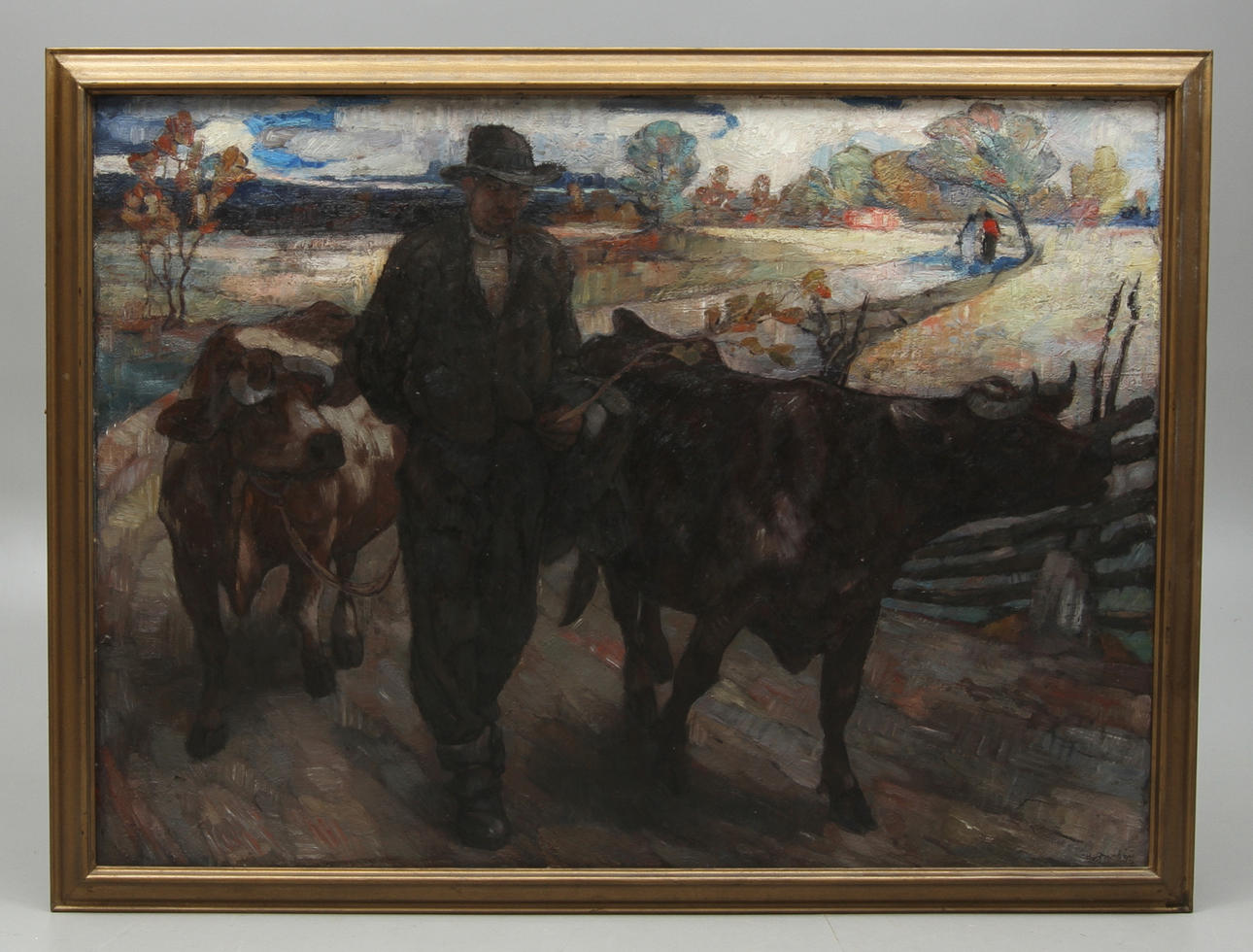 HELGE ZANDÉN. "På hemväg", olja på duk, signerad och daterad -17?