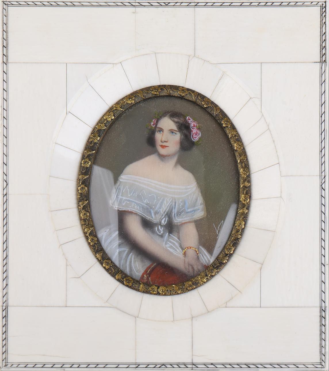 OIDENTIFIERAD KONSTNÄR. MINIATYRPORTRÄTT, Jenny Limd.