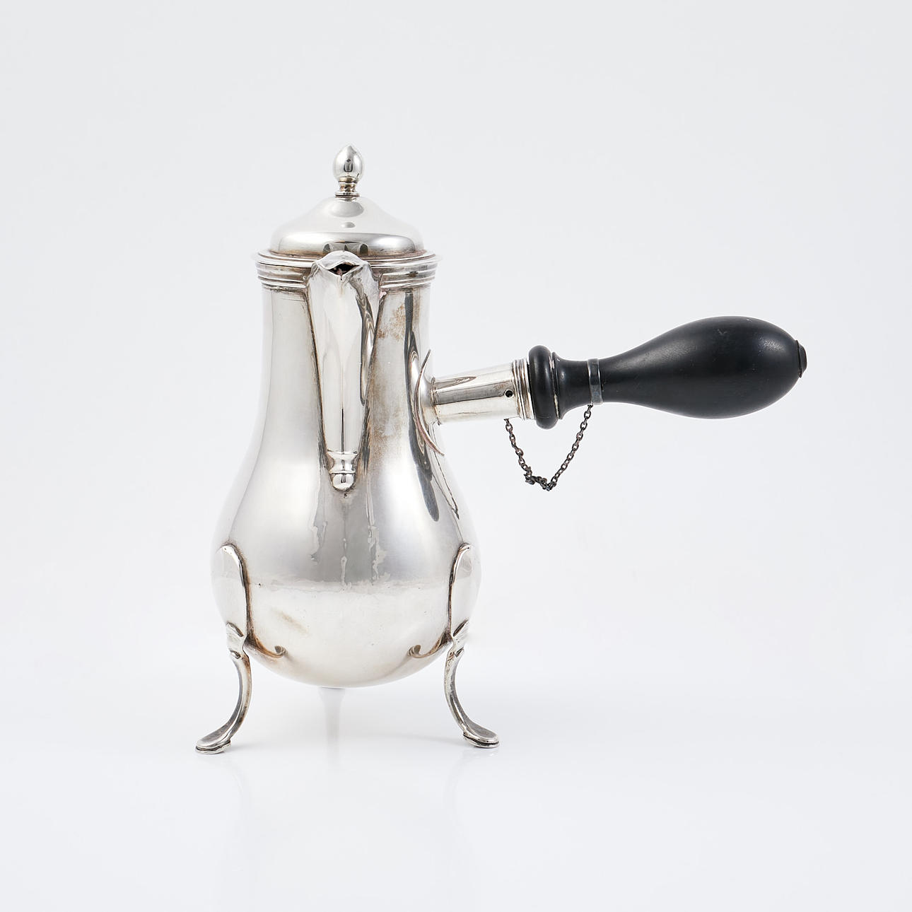 KANNA, silver, med trähandtag.