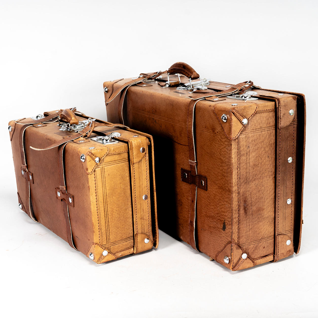 SUITCASES, Golden Leaf, 1960s (2 pcs).