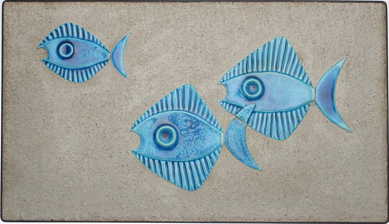 DIETLINDE HEIN. Väggplakett, keramik, Knabstrup, Danmark, 1900-talets andra del.