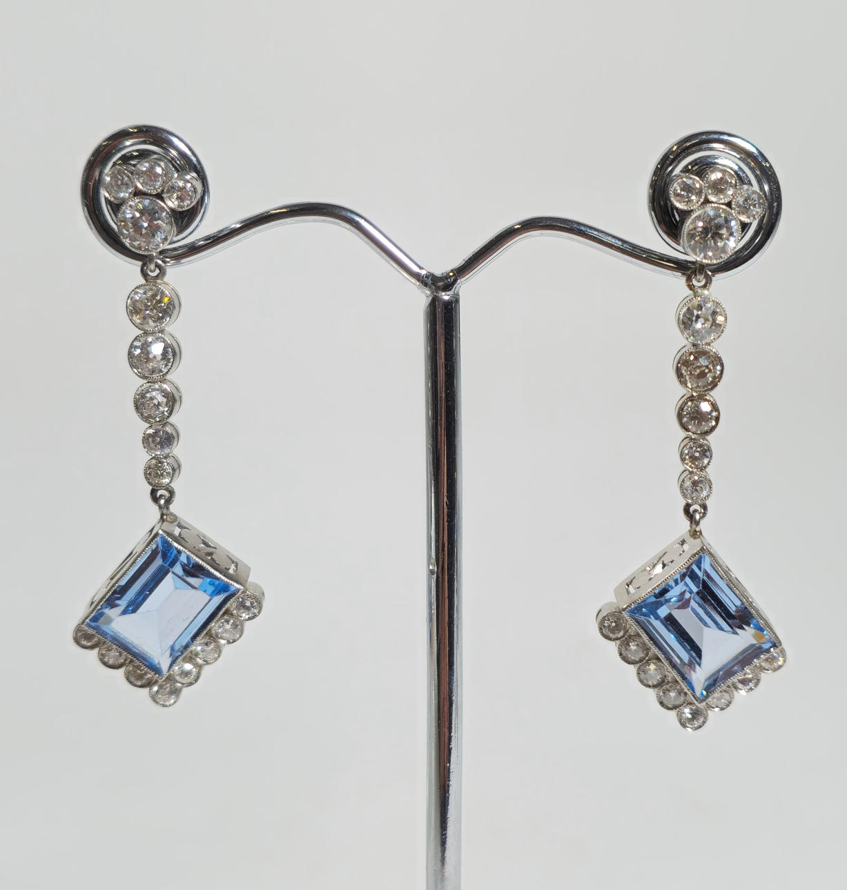 Pendientes de platino con diamantes - Acabado Premium Garantizado