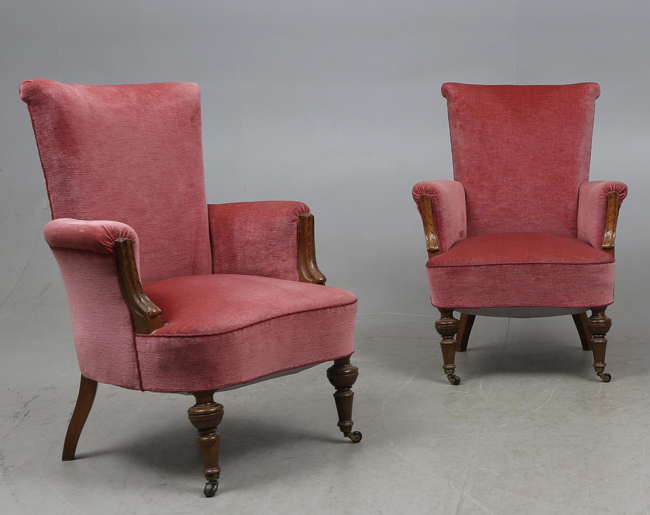 FÅTÖLJER, ett par. nyrokoko, sent 1800-tal.