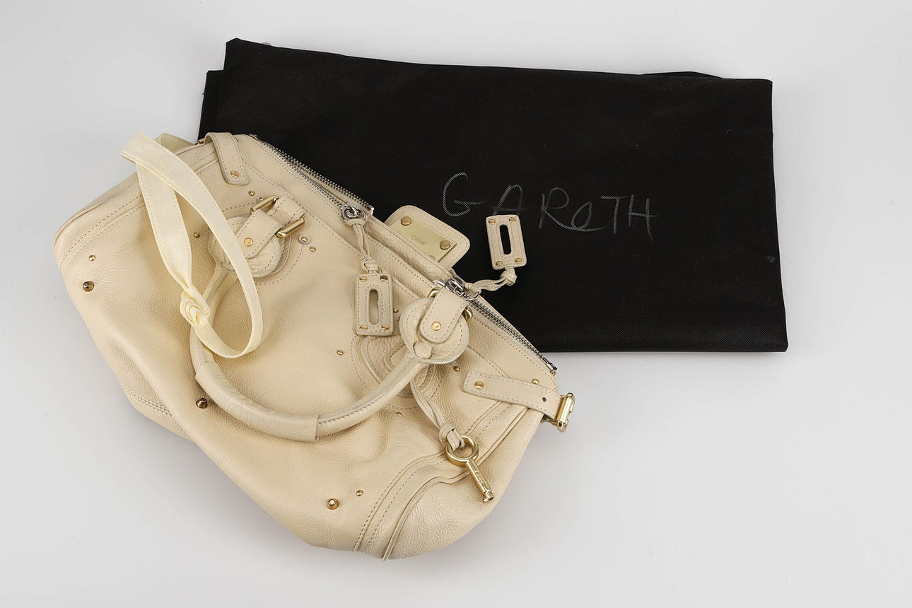 CHLOÉ, “Paddington” handbag, crème-coloured leather. Vintage
