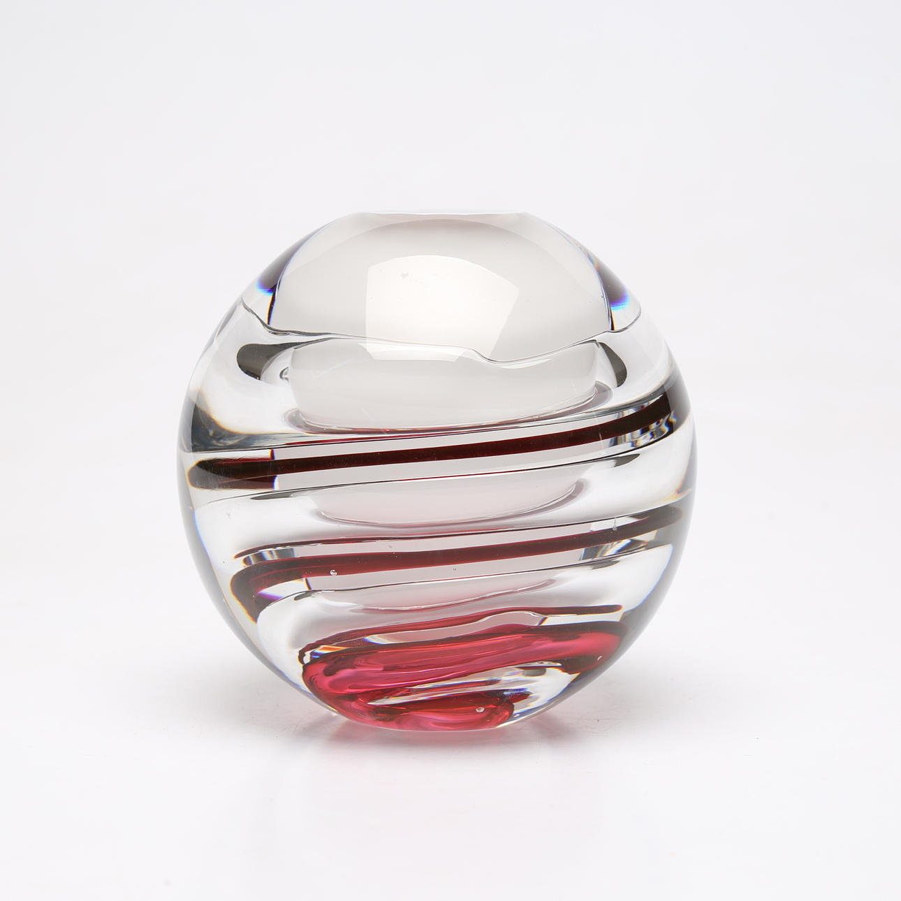 LARS HELLSTEN. Klotvas, glas, Orrefors, signerad.