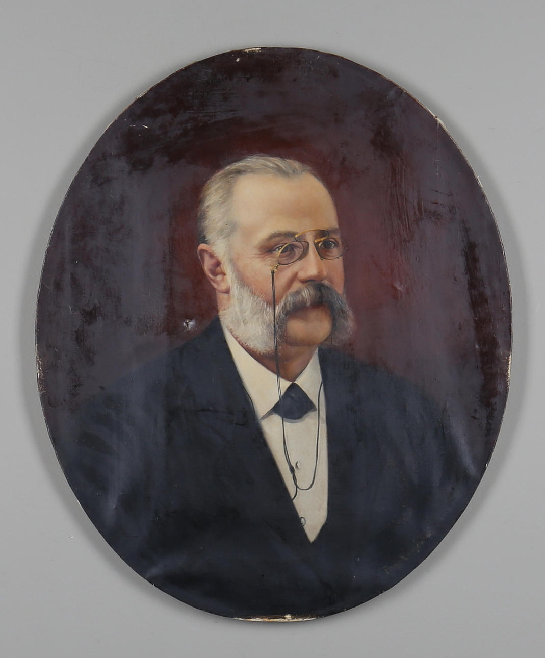 PHILIPPE DE ROUGEMONT. Porträtt av man, olja på duk, signerad.