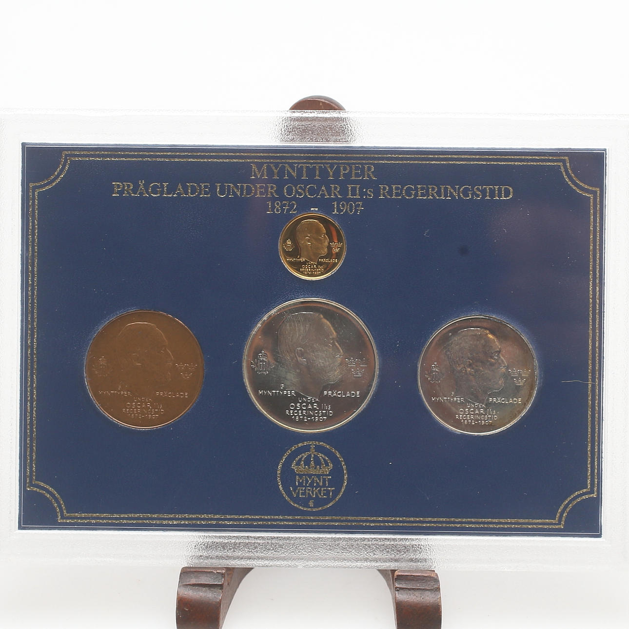 MYNTTYPER, präglade under Oscar II regeringstid 1872-1907.