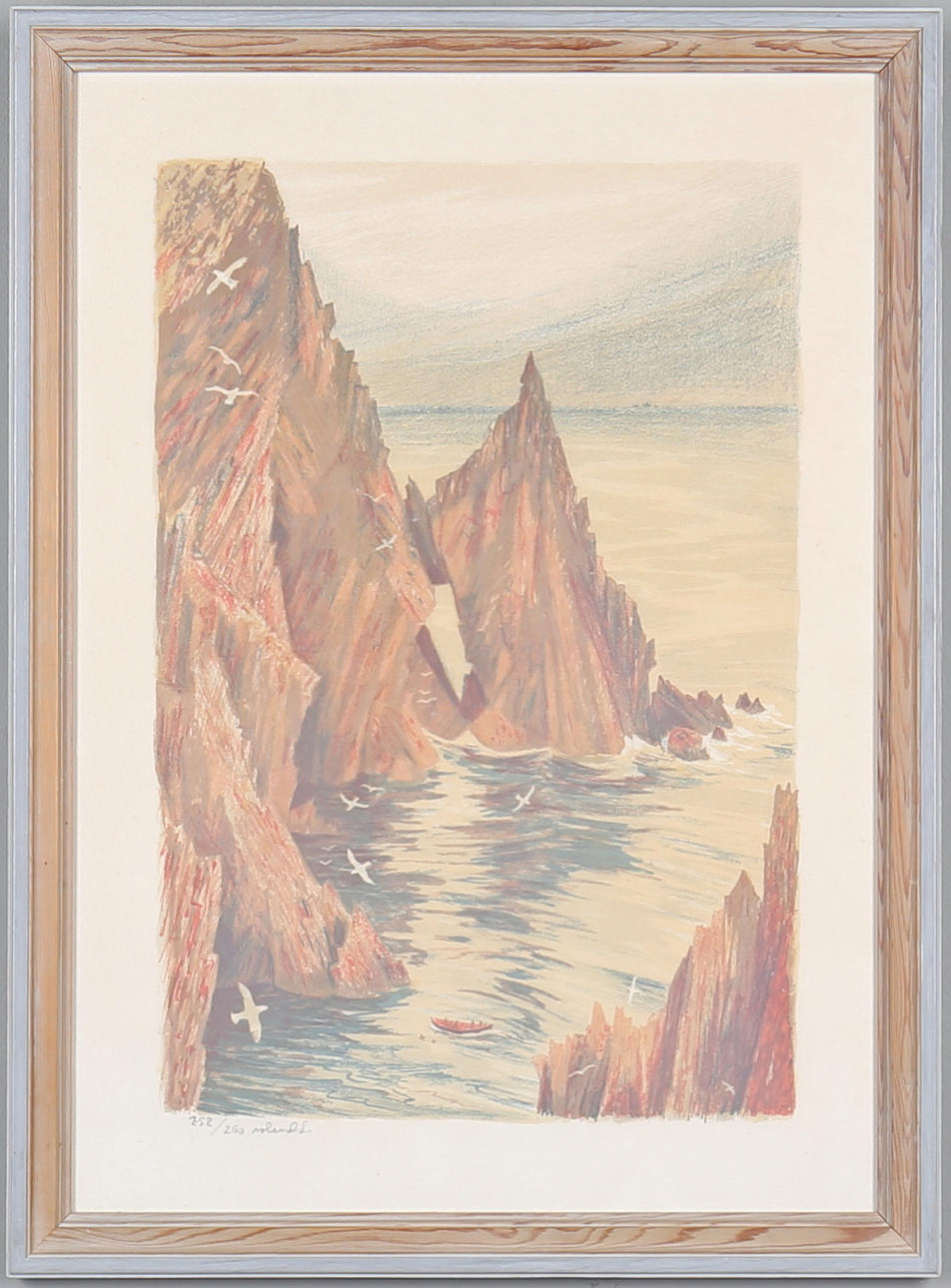 ROLAND SVENSSON. Klippor, färglitografi, signerad samt numrerad.