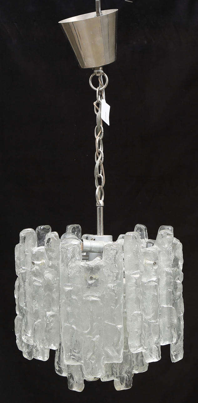 TAKLAMPA, "Ice block chandelier", J.T Design, Kalmar, Österrike, 1960-tal, höjd ca. 72 cm.