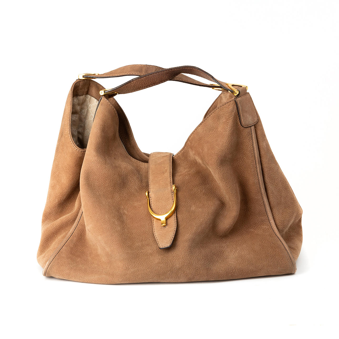 GUCCI. Väska, mocka.