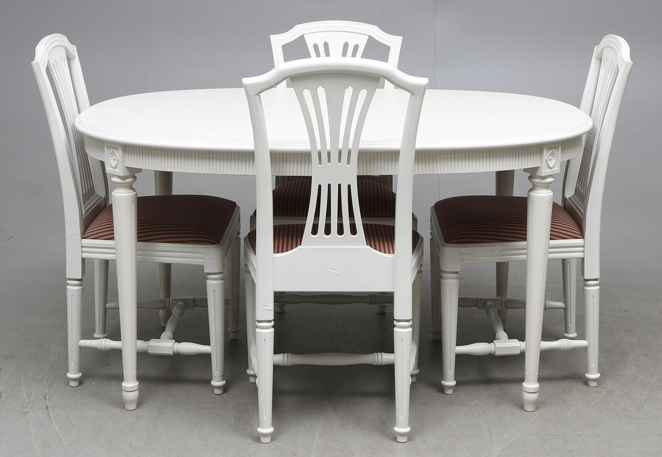 MATSALSGRUPP, 5 delar, gustaviansk stil, 1900-tal.