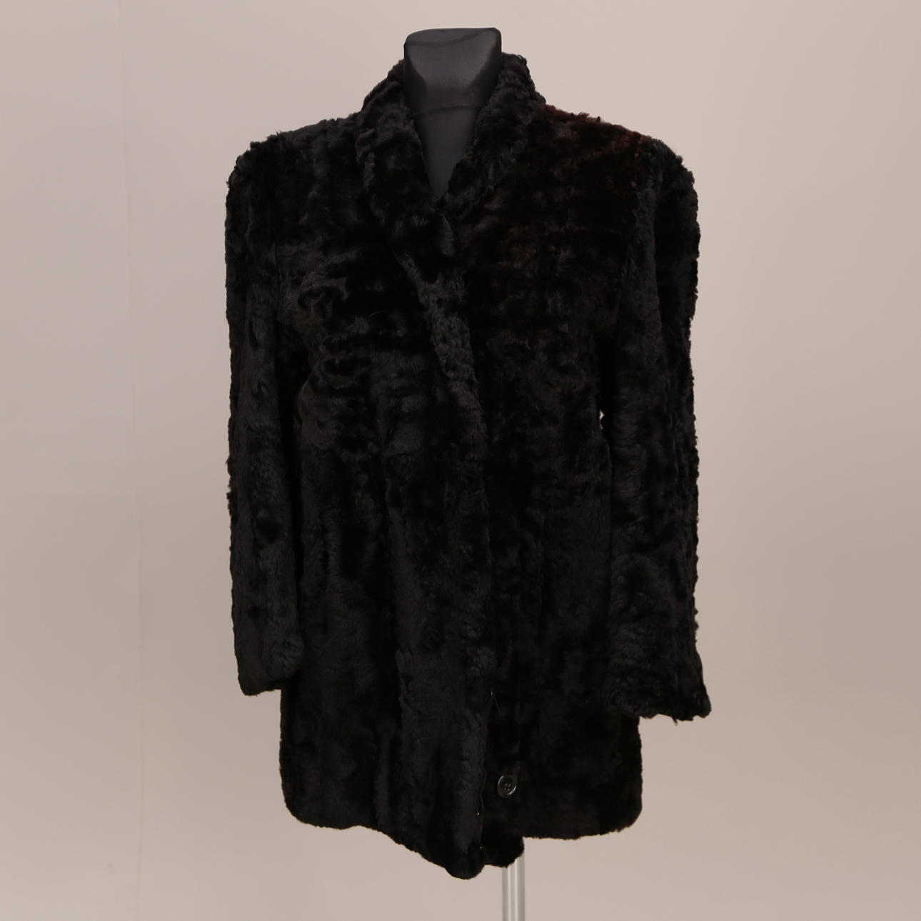 PÄLSJACKA, persian, dam small, svart, 1990-tal.