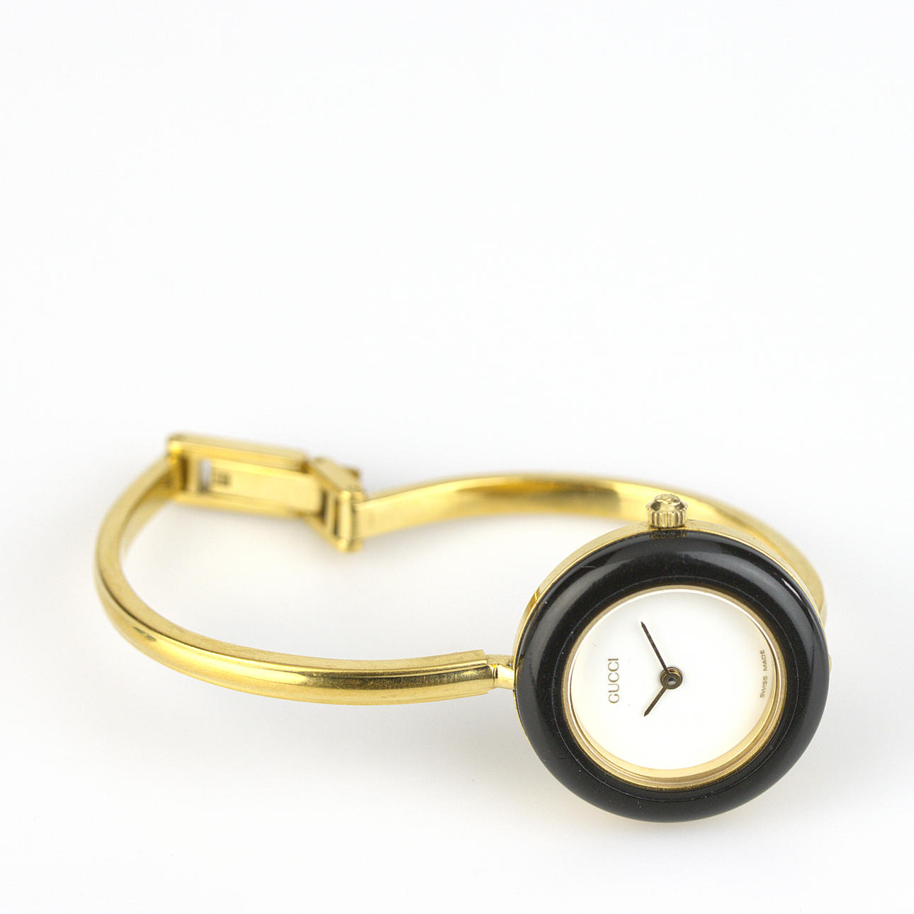 GUCCI. Wrist watch with 12 interchangeable rings, gold  display picture 3