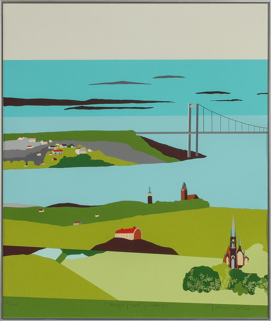 FRANCO COSTA. "Magnificent Göteborg", färglitografi, triptyk, sign o numr 61/160.