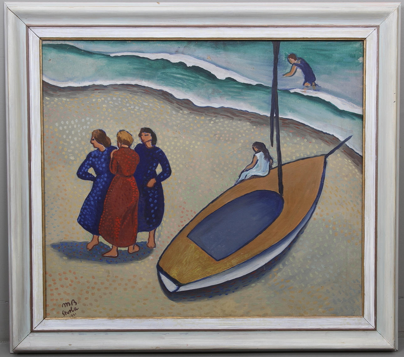 OIDENTIFIERAD KONSTNÄR. Olja på duk, monogramsignerad MB samt Sturla och daterad 1921.