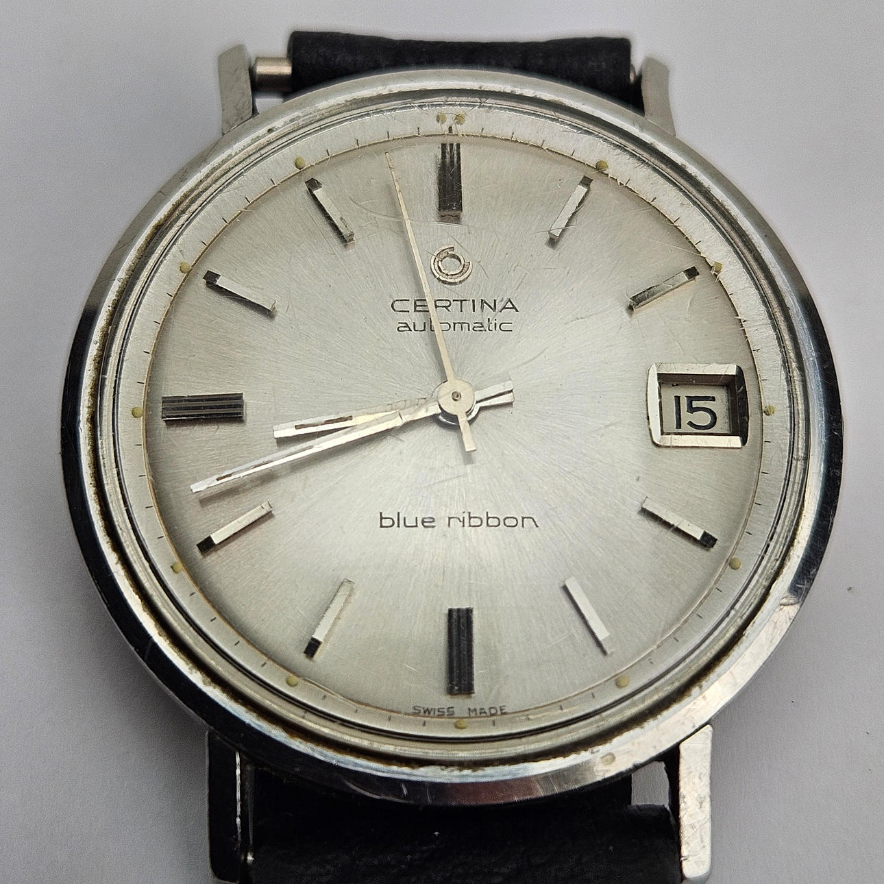 HERRARMBANDSUR, stål, Certina, automatic, Blue ribbon.