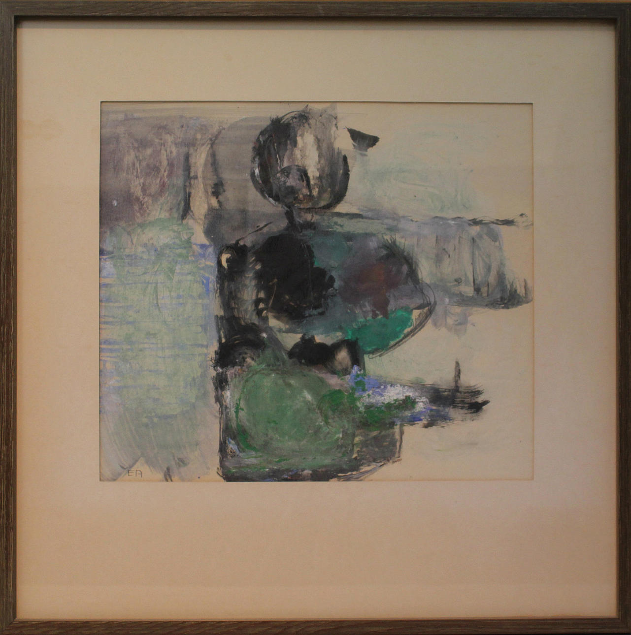 ELVIN ANDERSSON. Modell. Olja på papp. Signerad E A.