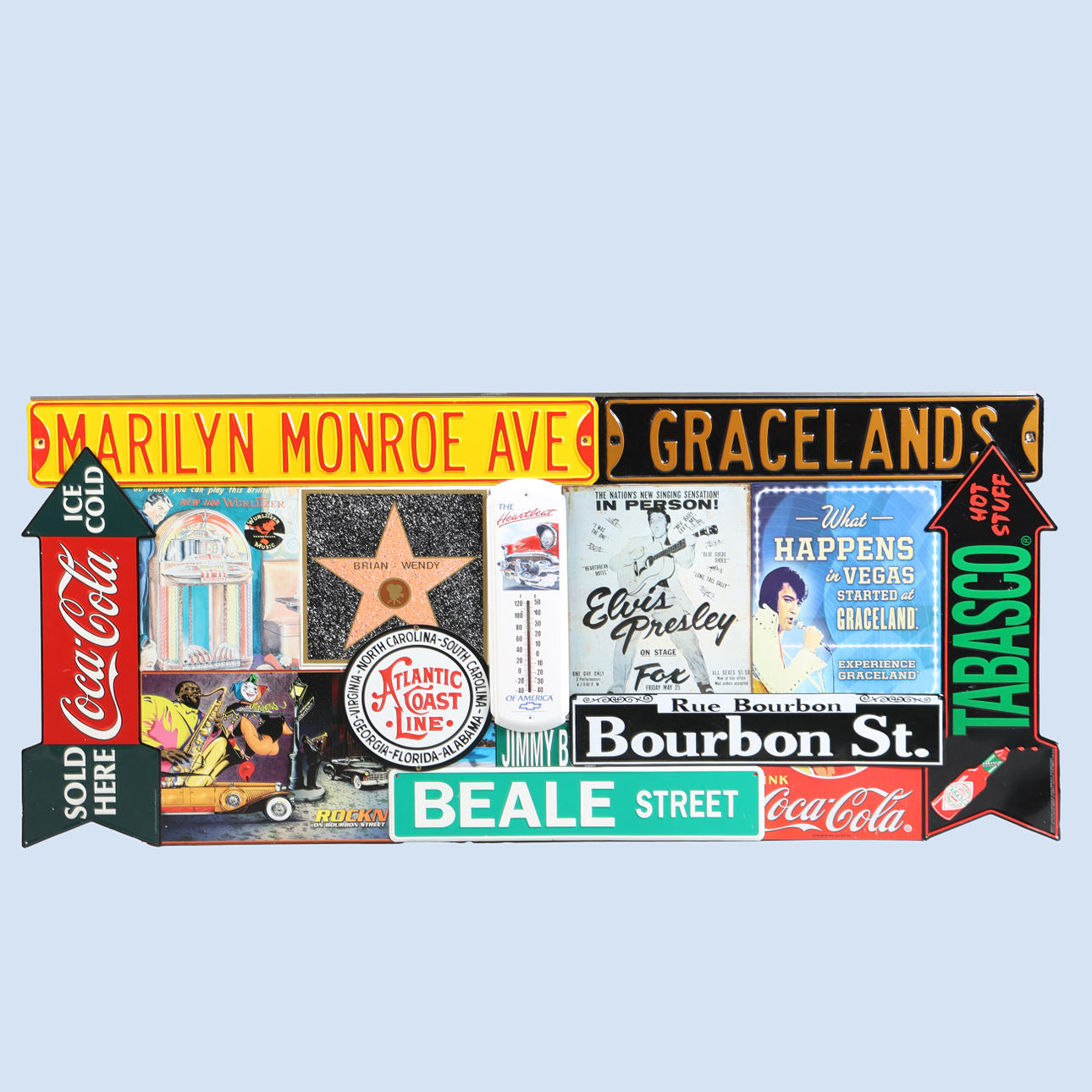 SCHILDMONTAGE MIT ELVIS PRESLEY/AMERICANA.