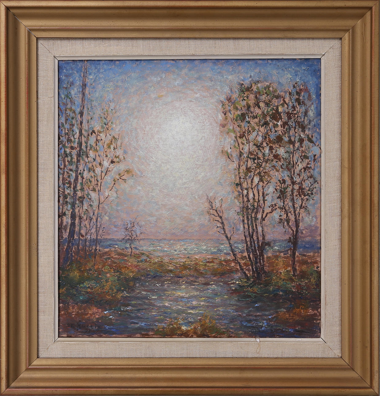 OIDENTIFIERAD KONSTNÄR. Solljus, olja på duk, signerad S E Hultin.