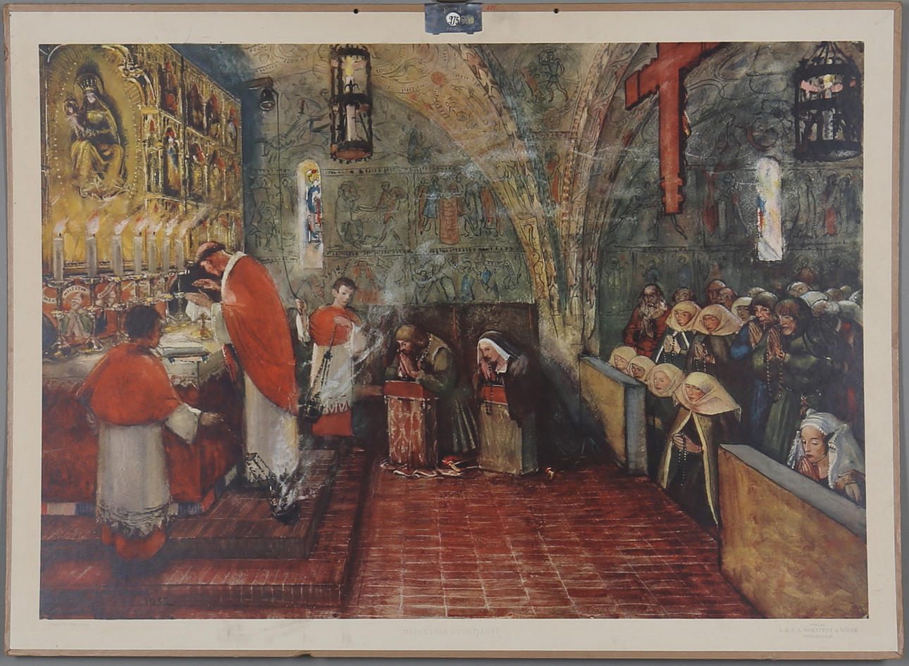 SKOLPLANSCH, efter Olle Hjortzberg, utgiven av Norstedt & Söner, 1900-talets mitt.