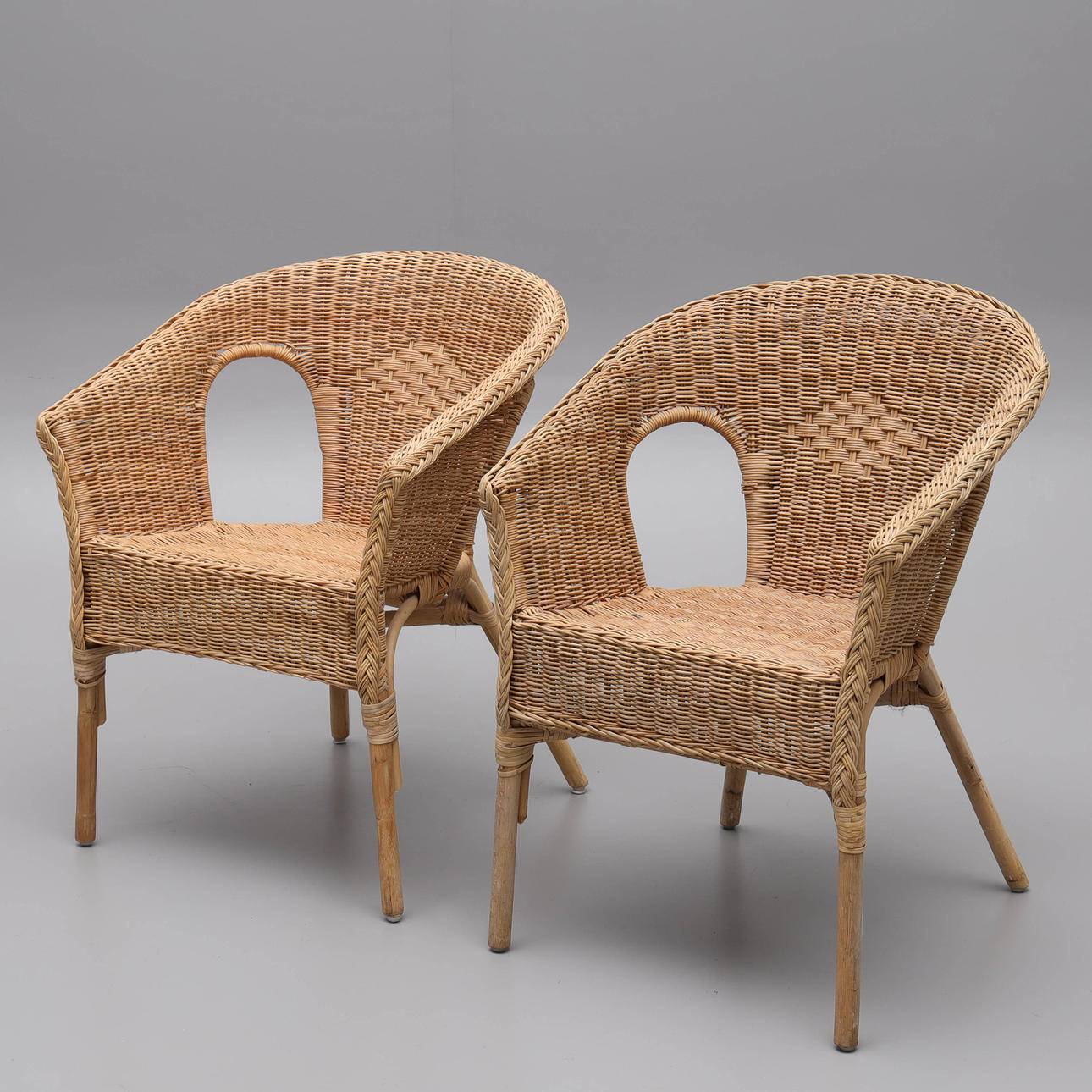 Lænestole, et par „Agen“, rotting/bambus, Ikea.