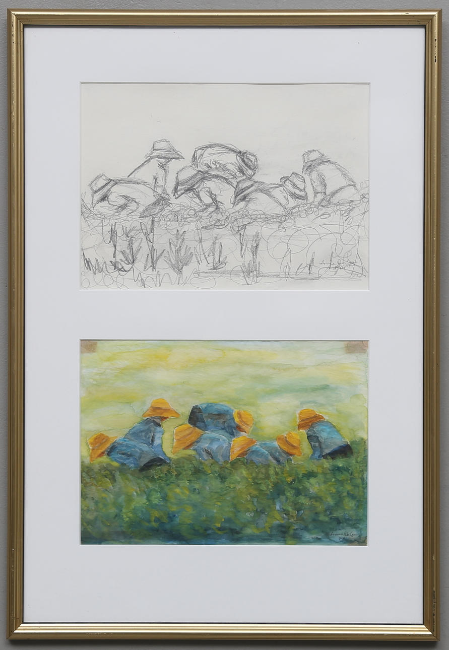 ANNE DE GEER. "Rörelse 1 och 2", blandteknik, signerad och daterad 1986.