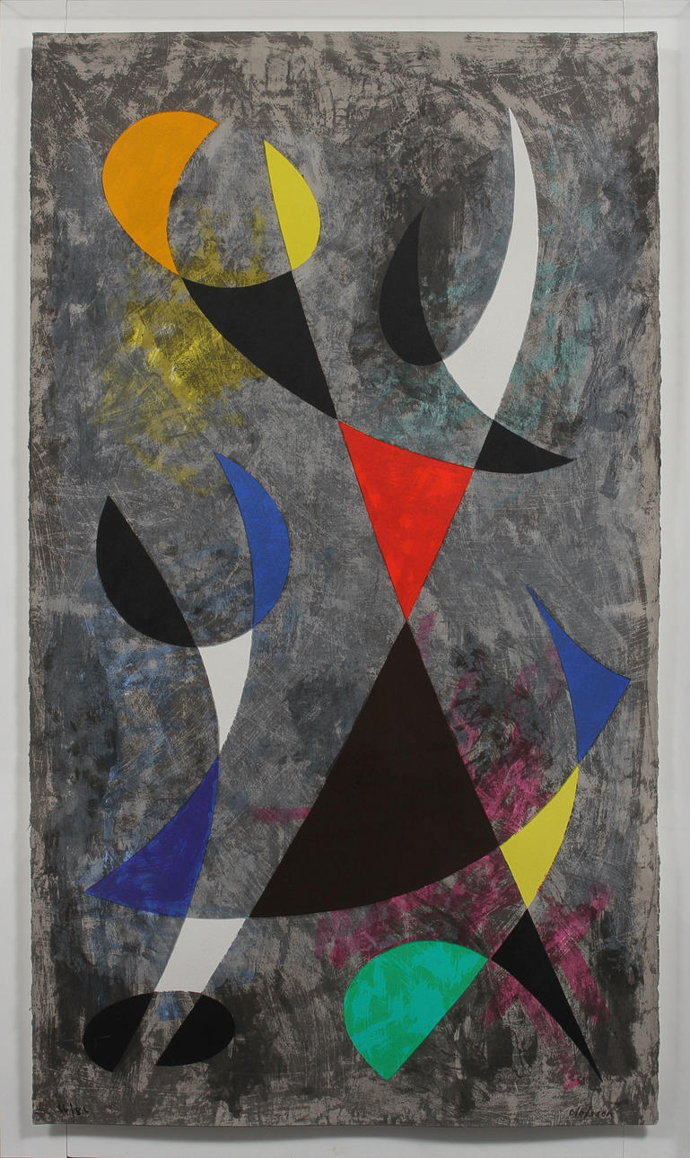 PIERRE OLOFSSON (1921-1996). Stående rörelser. Färgserigrafi.