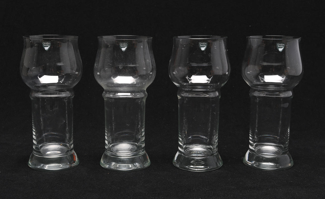 ÖLGLAS, 4 st, Goblet, Olle Alberius, Orrefors.