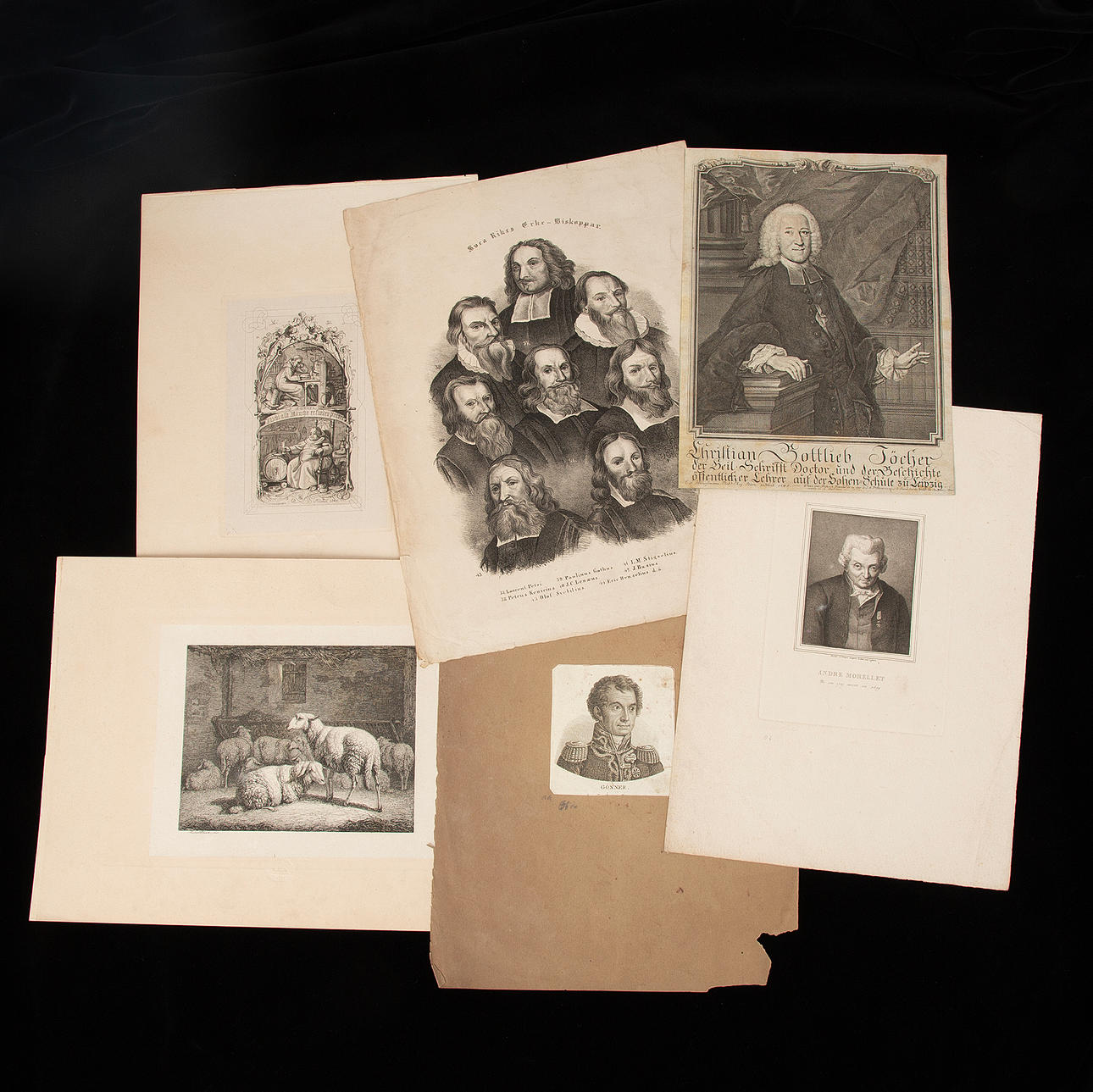 KOPPARSTICK OCH TRYCK. ca 90 st, 17-1900-tal.