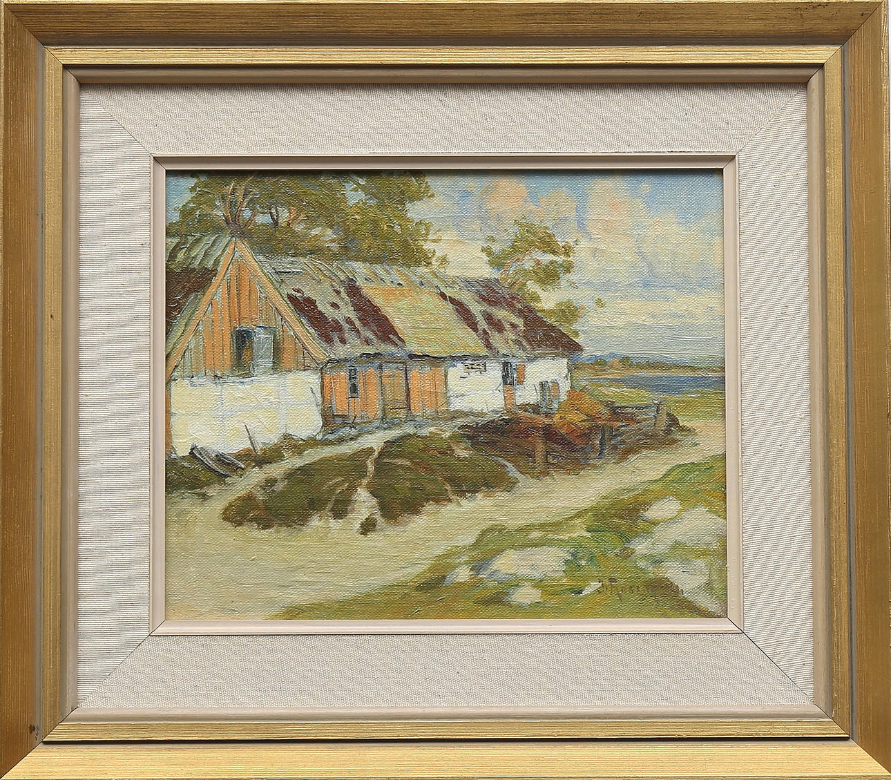 JEAN ROSENGREN. Skånelänga, olja på duk,signerad J Rosengren.