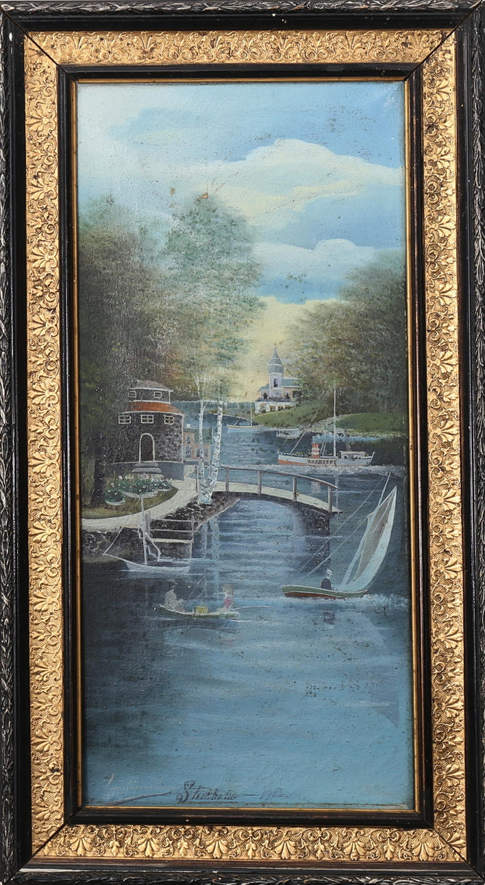 CARL LJUNGBERG. Stockholm 1913, olja på duk, signerad.