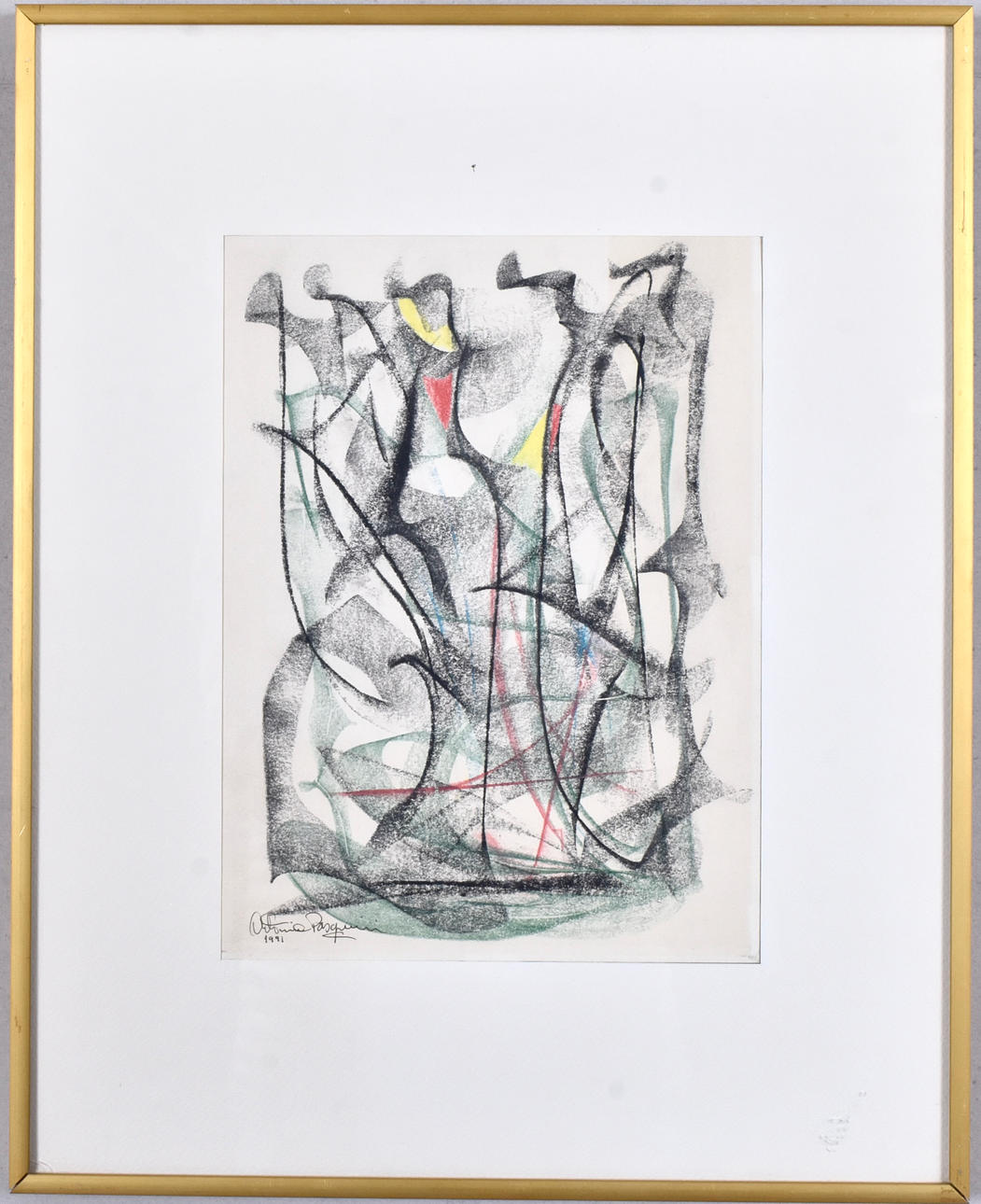 ANTONIO PASQUINI. Liitu piirustus.