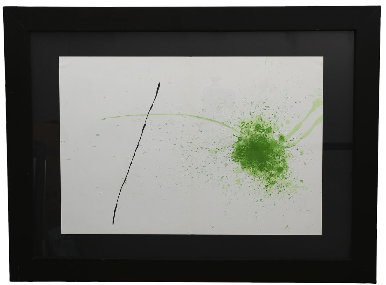 JOAN MIRÓ. After, Lithographic print from the folder Derriere Le Miroir, black line on green background, no 193/194 year 1971.