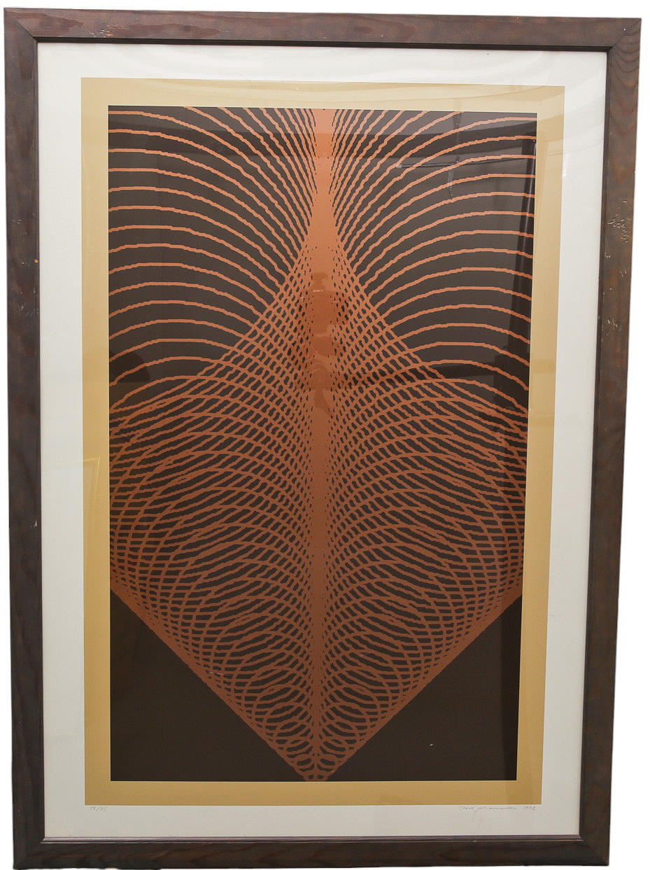 STURE JOHANNESSON. Silkscreen, geometric composition, numbered 58/175, signed, dated 1972.