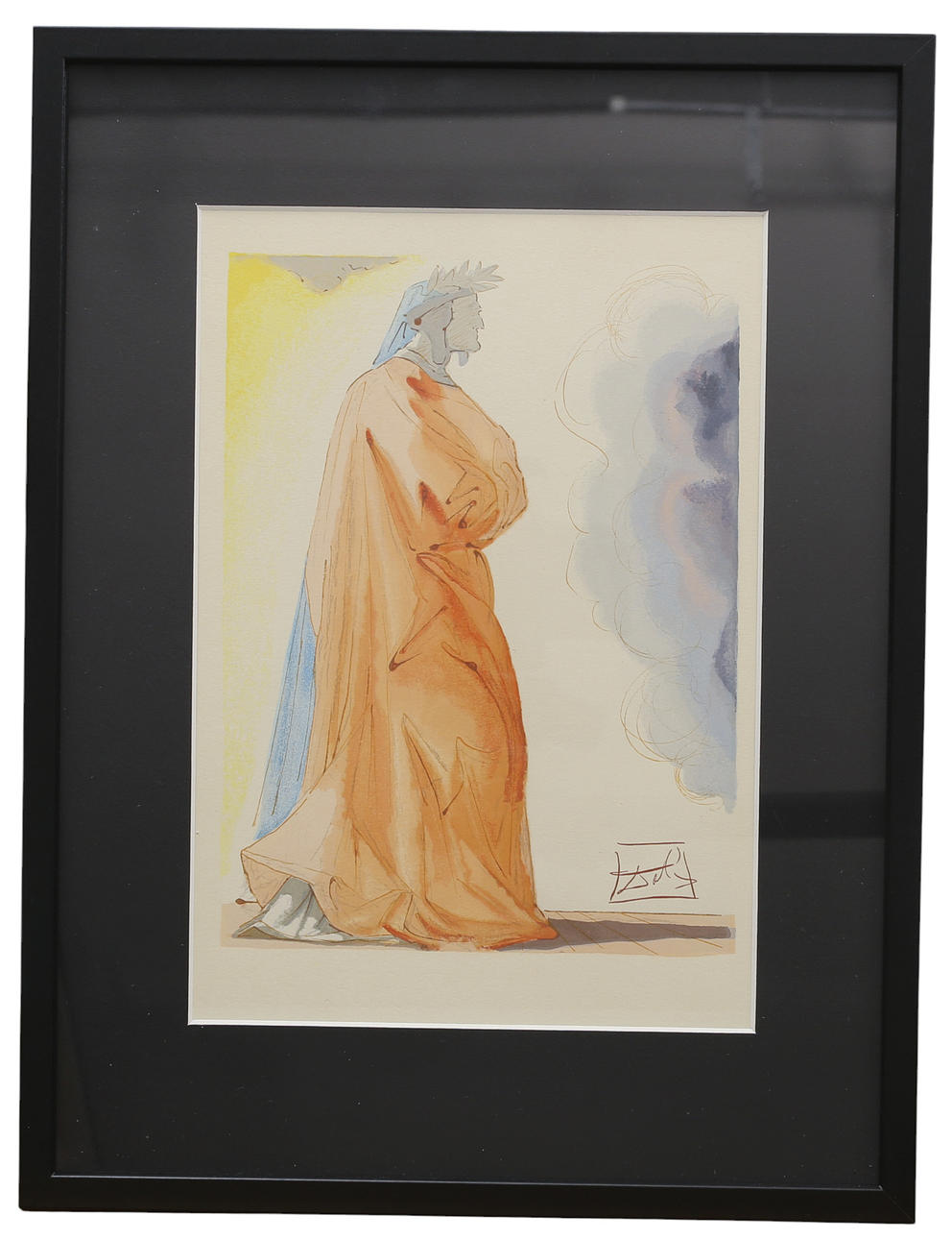 SALVADOR DALÍ. Efter, färgtryck, "Dante", trycksignerad.