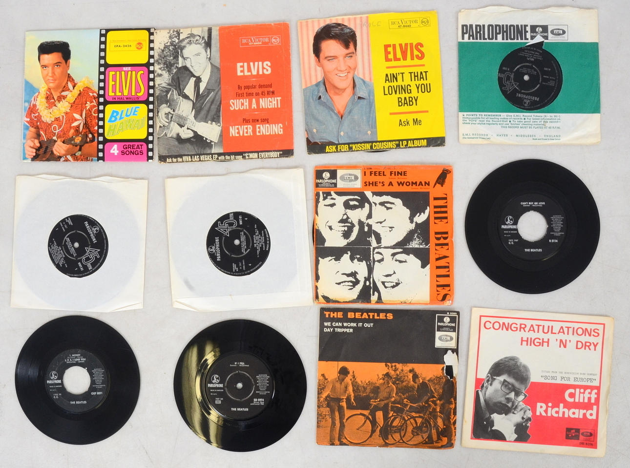 PARTI SINGLAR OCH EP-SKIVOR, 39-stycken, Beatles, Tages mm.