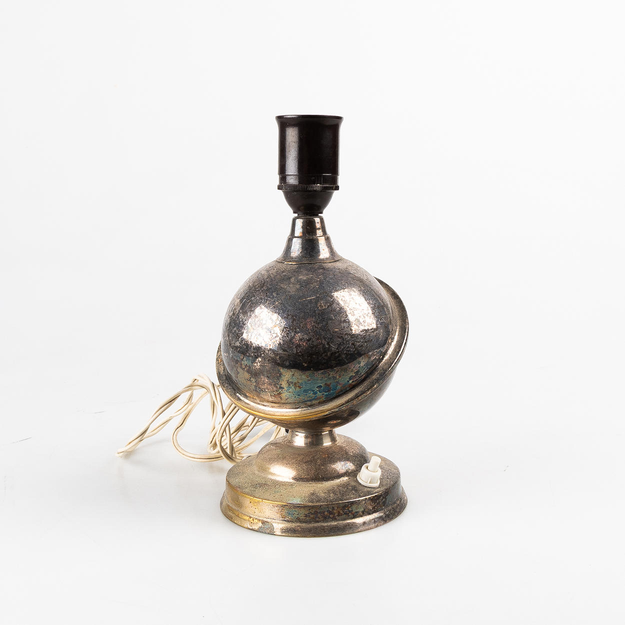 A table lamp, Saturn model, nickel silver, probably 1930s.