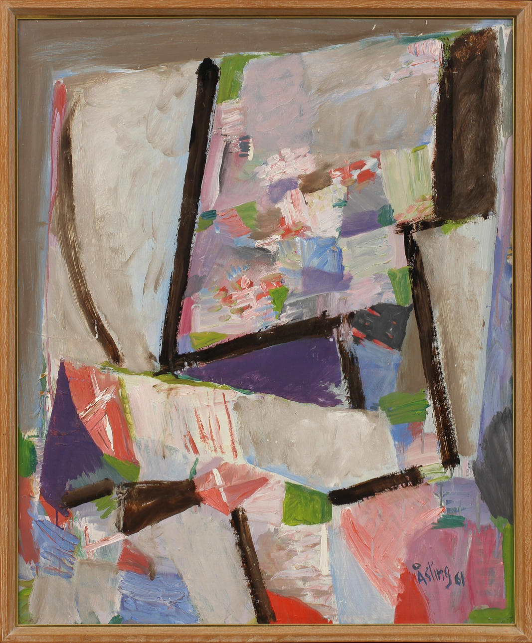 LENNART ÅSLING. Olja på pannå, signerad och daterad 61.