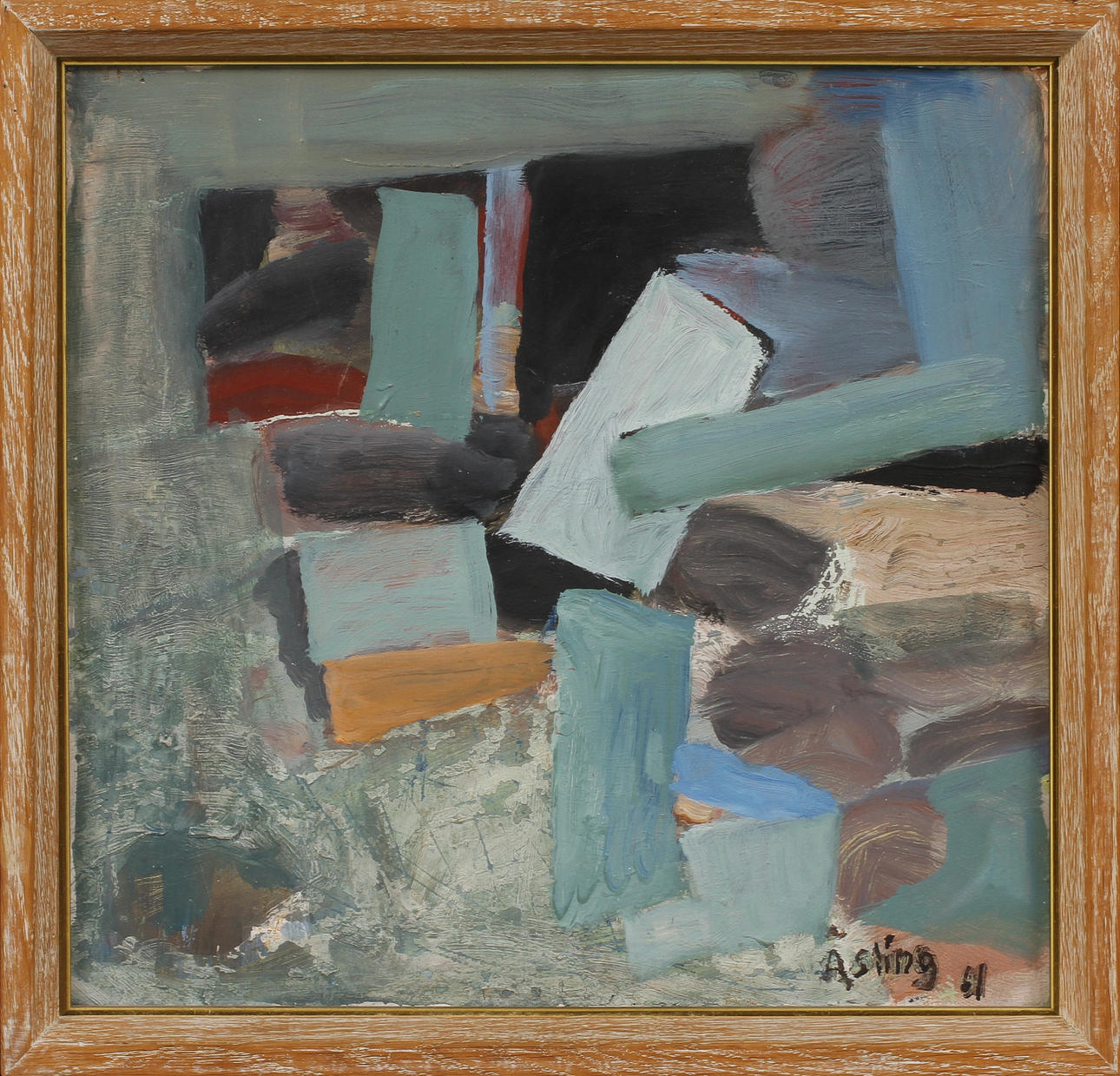 LENNART ÅSLING. Olja på pannå, signerad och daterad 61.