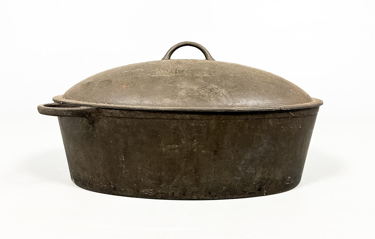 A 20th-century cast iron pot.