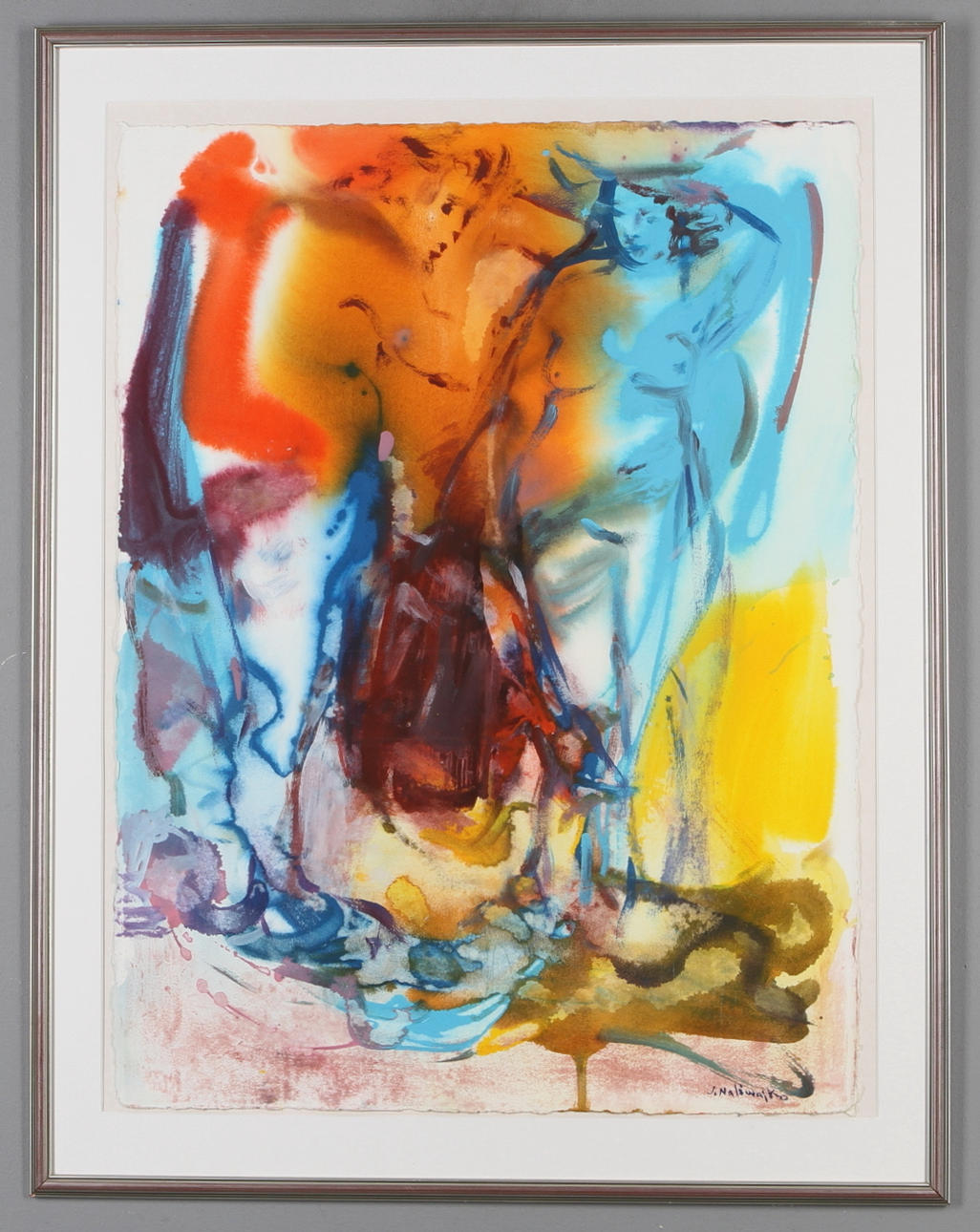 JAN NALIWAJKO. Figurkomposition, blandteknik, signerad.