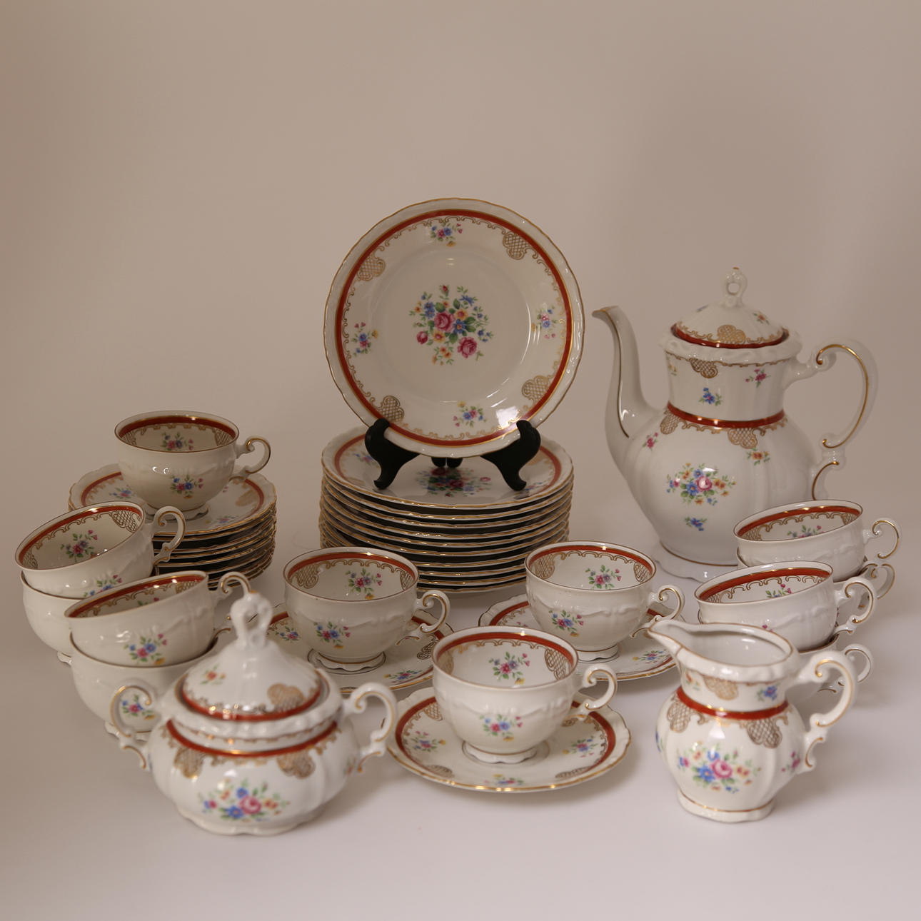 KAFFESERVIS, 38 delar, porslin, Mitterteigh - Bavaria - Tyskland, 1900-tal.