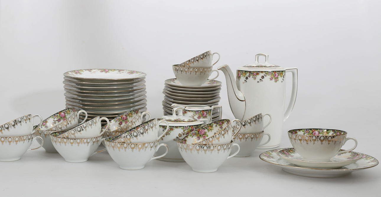 KAFFESERVIS, porslin, 55 delar, Althrohlau, Tjeckoslovakien.