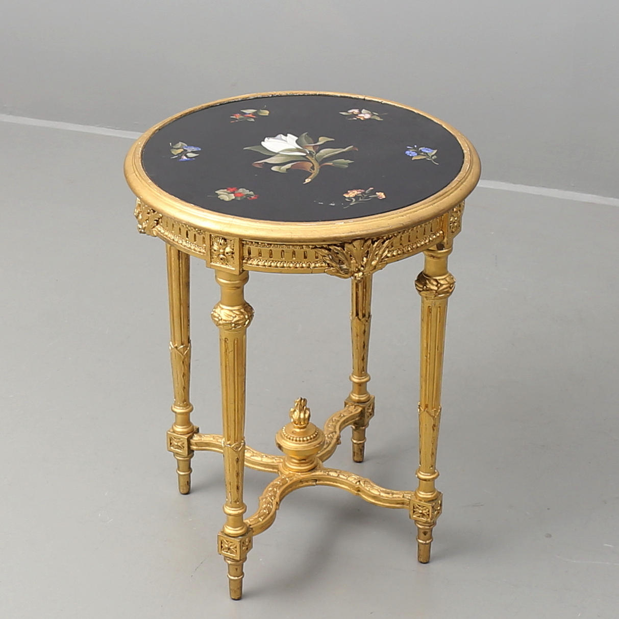 BORD med stenskiva av pietra dura, Louis XVI-stil.