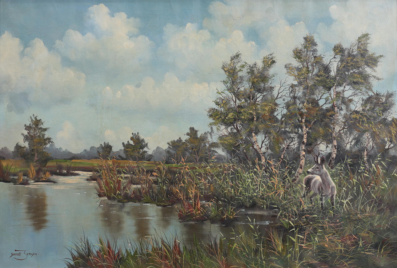 SVEND JENSEN. Oil on canvas, signed.