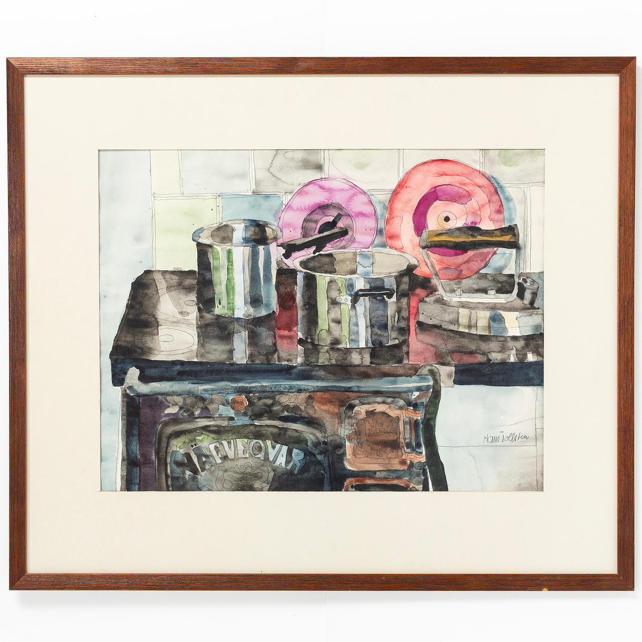 HANS TOLLSTEN, Watercolour, signed.